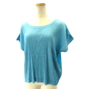 プリーツカットソー 半袖 ダブルフェイス ターコイズブルー PP41-JK721