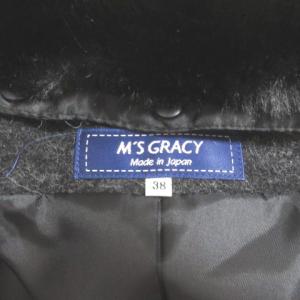 M'S GRACY 20AW ティアードショートコート 019511 アルパカ ジップアップ チャコールグレー M