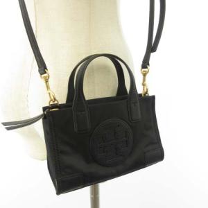 TORY BURCH 美品 2WAYミニショルダーバッグ ハンドバッグ MICRO ELLA TOTE SD付き 61057 ブラック