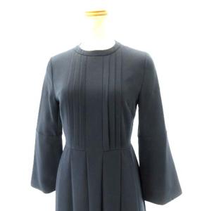 CELFORD バックサテンプリーツワンピース フォーマル ネイビー 34