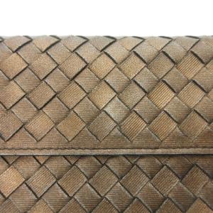 BOTTEGA VENETA 長財布 折財布 イントレチャート レザー 150509 V0042 7540 ブラウン ブロンズ
