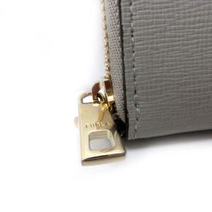 FURLA 美品 財布 小銭入れ コインケース ミニウォレット コンパクト ラウンドジップ レザー グレー WY