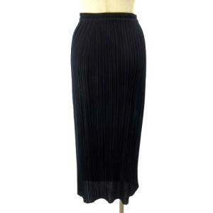 PLEATS PLEASE ISSEY MIYAKE ISSEY MIYAKE プリーツロングスカート マキシ丈 イージー  ブラック