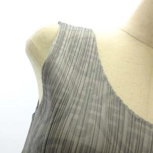 PLEATS PLEASE ISSEY MIYAKE ノースリーブカットソー 総柄 ライトグレー PP82-JK728 3