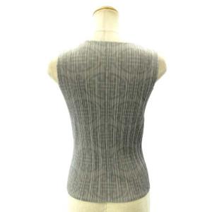 PLEATS PLEASE ISSEY MIYAKE ノースリーブカットソー 総柄 ライトグレー PP82-JK728 3