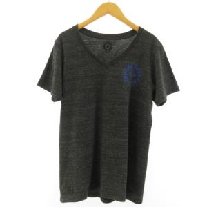 CHROME HEARTS Tシャツ ロゴ プリント ワンポイント Vネック  グレー L