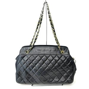 CHANEL ヴィンテージ マトラッセ ワンショルダーバッグ ココマーク レザー 黒