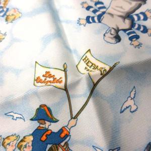 HERMES カレ45 Les Triples de Paris スカーフ いたずら三つ子 白