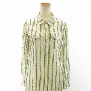 REMI RELIEF B'2nd 別注 ドットストライプシャツワンピース ロング ウエスタン ホワイト グリーン