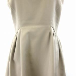 CELFORD ノースリーブタックフレア立体ワンピース ドレス ライトグレー 36