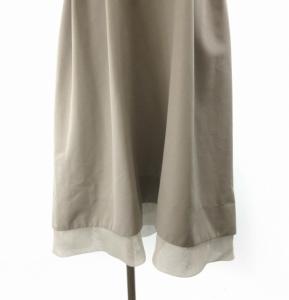 CELFORD ノースリーブタックフレア立体ワンピース ドレス ライトグレー 36