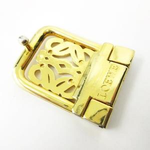 LOEWE アナグラム ロゴ トップ式 バックル ベルト ゴールド金具 3cm×4.5cm