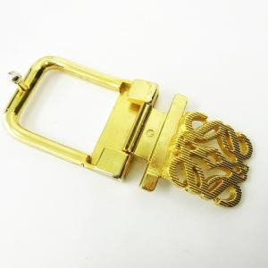 LOEWE アナグラム ロゴ トップ式 バックル ベルト ゴールド金具 3cm×4.5cm
