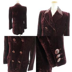 VALENTINO MISS V ヴィンテージ ベルベット パンツスーツ セットアップ テーラードジャケット ワインレッド