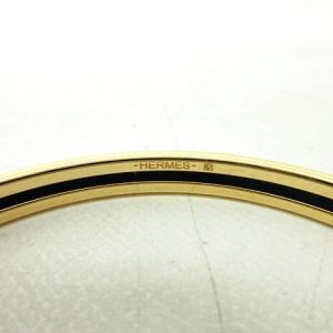 HERMES ユニ エナメル バングル マロングラッセ ピンクゴールド 65