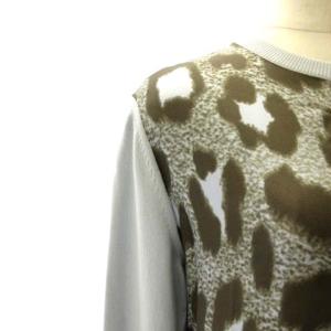 Salvatore Ferragamo ニットカーディガン レオパード柄 アニマル 長袖 シルク混 ライトブルー M