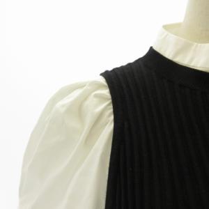 CELFORD 21SS シャツレイヤードニットプルオーバー CWNT212050 ホワイト ブラック 36