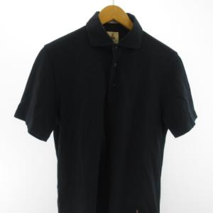 GUY ROVER ポロシャツ ロゴ 刺繍 ワンポイント 半袖 コットン ブラック