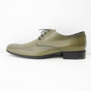 EMPORIO ARMANI ビジネスシューズ ウイングチップ 外羽根 レザー カーキ 43