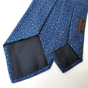 HERMES 美品 ホースビット柄 シルク ネクタイ レギュラータイ ブルー オレンジ RRR