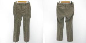 UNITED ARROWS パンツスーツ セットアップ シングル 2B ストレッチ チェック 千鳥格子 ウール ホワイト ブラック 白 黒 38 Mサイズ相当