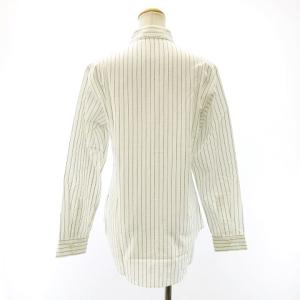 Y's タグ付き ストライプ シャツ ブラウス 長袖 コットン ホワイト 3 約L