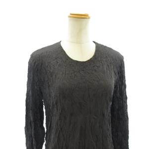 ISSEY MIYAKE トップス カットソー シワ加工 縮絨 長袖 ブラック M