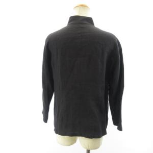 JURGEN LEHL リネン100％ ジャケット スタンドカラー 長袖 ブラック 黒 M
