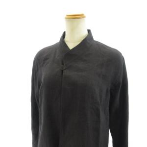 JURGEN LEHL リネン100％ ジャケット スタンドカラー 長袖 ブラック 黒 M