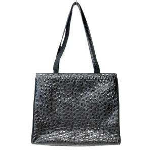 Salvatore Ferragamo ヴァラ トートバッグ 型押し 肩掛け ゴールド金具 ロゴ ブラック 黒 WY