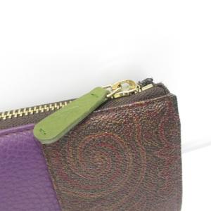 ETRO 長財布 ラウンドジップ ペイズリー ブラウン