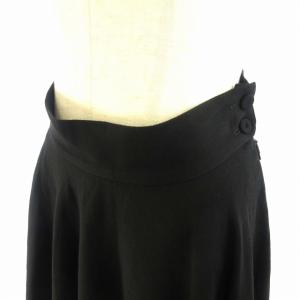 FENDI ギャザースカート フレア ハイウエスト ウール ブラック イタリア製 38