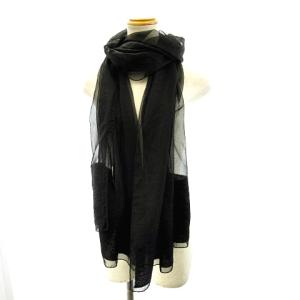 GIORGIO ARMANI 大判 スカーフ ストール ショール マルチ シースルー 透け感 ブラック 0806 RRR