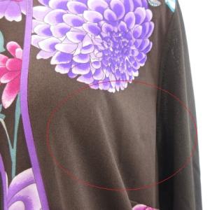 LEONARD FASHION カーディガン 長袖 花柄 パープル 茶 ブラウン 42 L IBO25