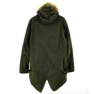 RIPVANWINKLE モッズコート ラクーンファー ストレッチ モールスキン RAW-049 グリーン L