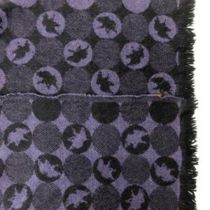 HUNTING WORLD マフラー ストール ショール 総柄 アニマル 動物柄 ブラック パープル イタリア製 0815 IBO25