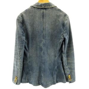 POLO RALPH LAUREN デニムブレザー テーラード ジャケット ダブル 金ボタン ワッペン インディゴ Sサイズ