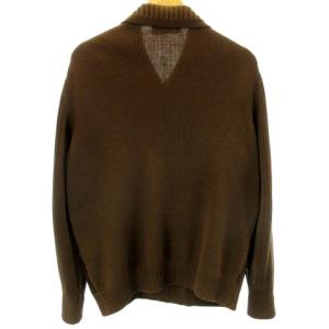 GIVENCHY ヴィンテージ ジャケット 素材切替 レザー ニット セーター イタリア製 ブラウン