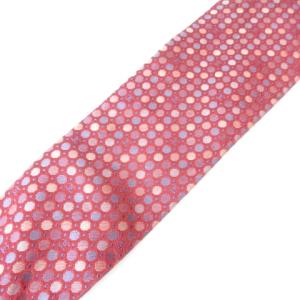 CHANEL 美品 シルクネクタイ ワイドタイ チェーン イタリア製 ドット柄 ココマーク ピンク 0817 IBO25