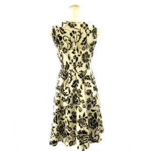 GRACE CONTINENTAL ノースリーブワンピース ドレス レース フォーマル 花柄 ビジュー ブラック ホワイト 36