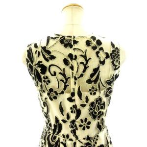 GRACE CONTINENTAL ノースリーブワンピース ドレス レース フォーマル 花柄 ビジュー ブラック ホワイト 36