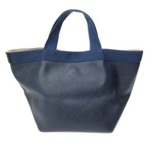 Hervé Chapelier 707GP リュクス舟型トートM ハンドバッグ コーデッドキャンバス ネイビー