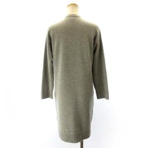 HERMES Vネックニットワンピース カシミヤ 36 ライトグレー