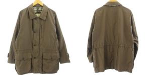 Aquascutum ダウンベスト付きジャケット ブルゾン 長袖 ジップアップ  裏地チェック ブラウン