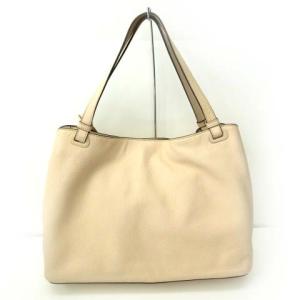 TORY BURCH トートバッグ ショルダーバッグ Tロゴ タッセル レザー シボ革 通勤 ベージュ