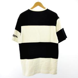 Calvin Klein 205W39NYC ボーダー Tシャツ 半袖 スウェット カットソー 刺繍 ブラック 黒 ホワイト 白 M IBO26
