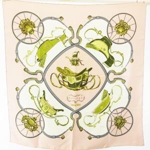 カレ90 SPRINGS スプリング スカーフ ストール シルク ピンク マルチカラー AA