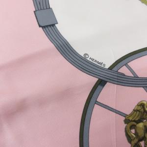 HERMES カレ90 SPRINGS スプリング スカーフ ストール シルク ピンク マルチカラー AA