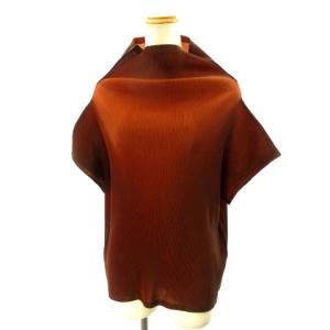 プリーツカットソー ハイネック ドルマンスリーブ PP23-FK705 ブラウン 3 約M