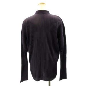 PLEATS PLEASE ISSEY MIYAKE プリーツシャツ ジャケット スタンドカラー 長袖 紫 パープル